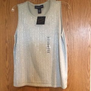 NWT Preston & York silver and sequin top